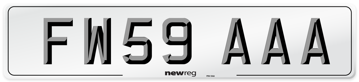 FW59 AAA Number Plate from New Reg